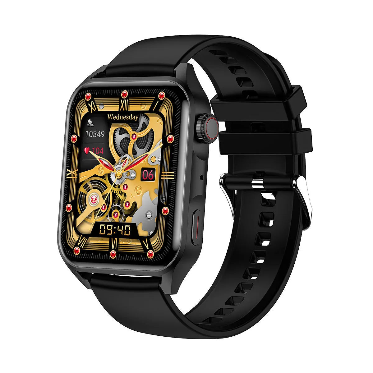 Simple AMOLED smart watch with 1.8-inch HD touch screen display and silicone wrist strap