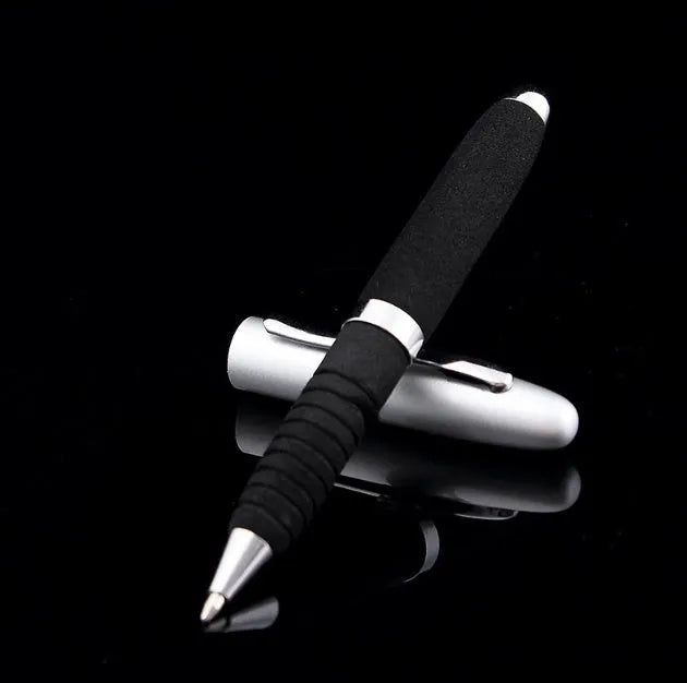 EVA metal cap mini ballpoint pen showing 1.0mm bullet tip and compact 112mm metal construction