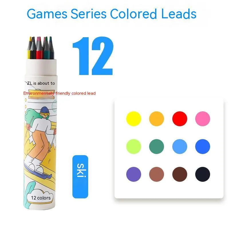 Zhenglin Sports Series colour pencils in paper barrel with multiple colour refill options