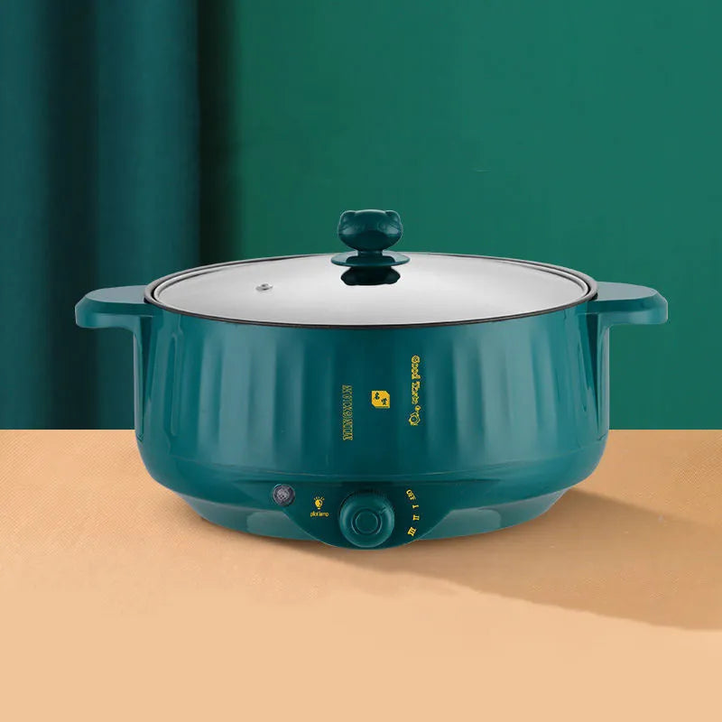 White or green stainless steel non-stick electric hot pot with multiple cooking functions
