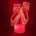 Ballet dancer 3D LED night light with colourful illumination and remote control