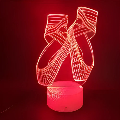 Ballet dancer 3D LED night light with colourful illumination and remote control