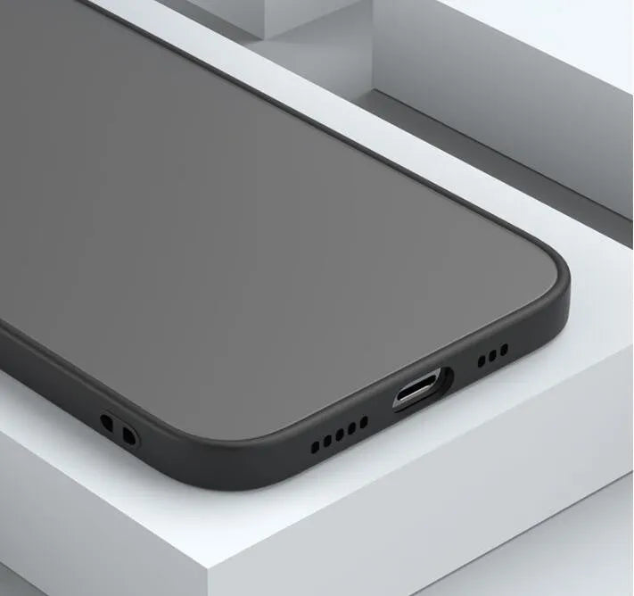 Frost hard iPhone protective case with fine hole pattern for skin-sensing, shown in dark night green colour