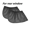 Set of four grey mesh car side window sunshades with elastic edges for front and rear windows.