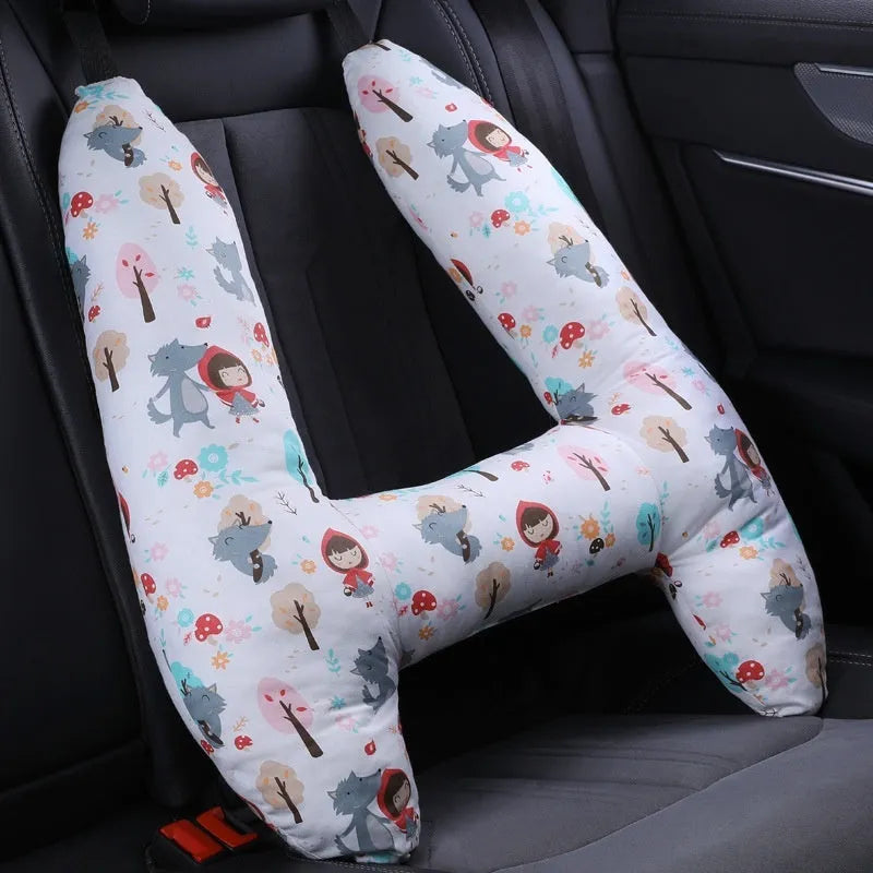 55cm by 70cm car headrest pillow in floral skirt rabbit design with optional neck support pillow.
