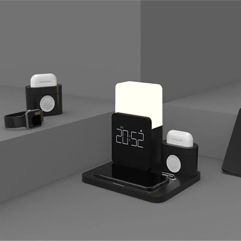 3-in-1 wireless charging stand for iPhone, AirPods and Apple Watch in dark green colour