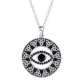 Copper Devil's Eye necklace with cross chain for women, electroplated finish evil eye pendant