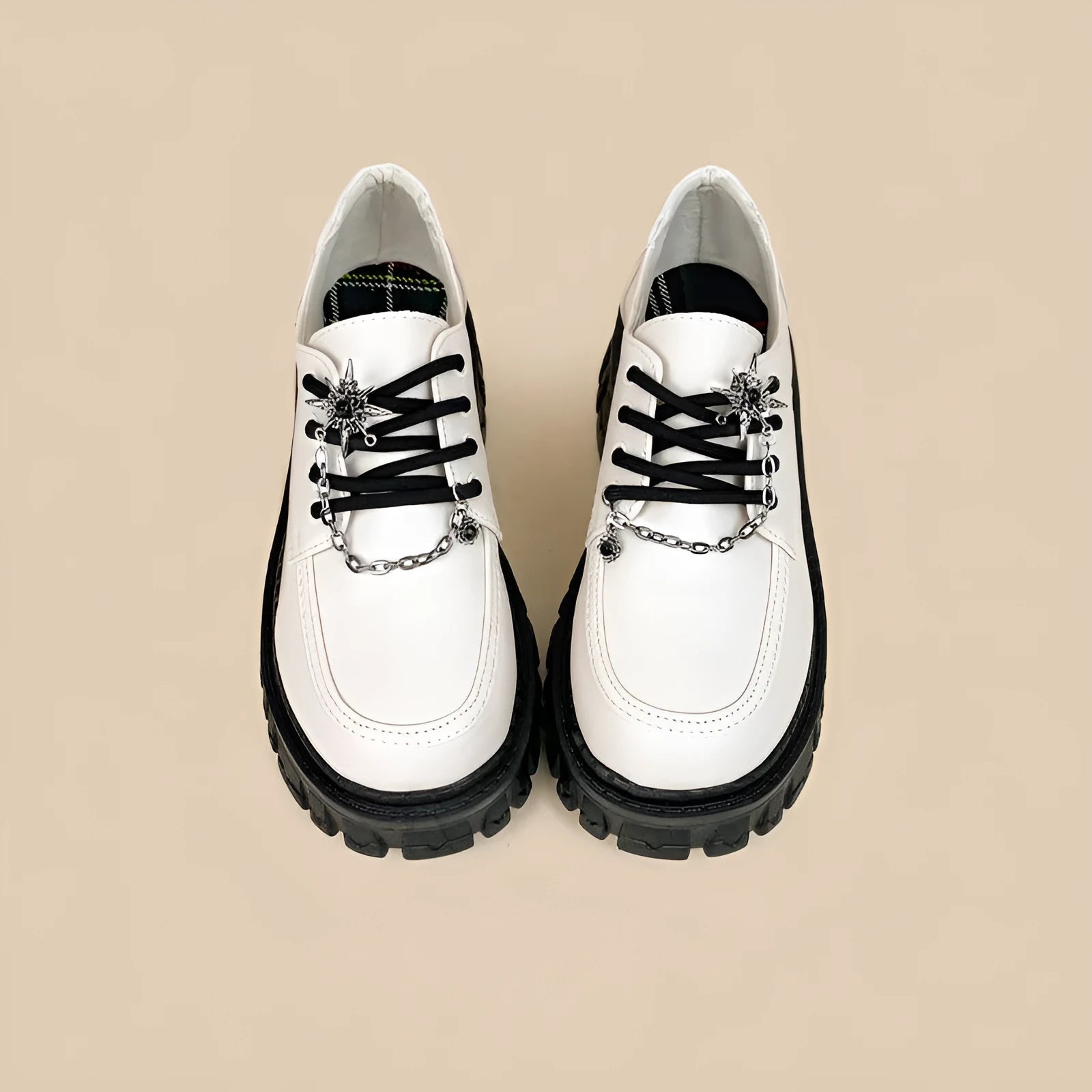 Women's Duke Asterism colour loafers with a round toe and metallic cross strap fastening.