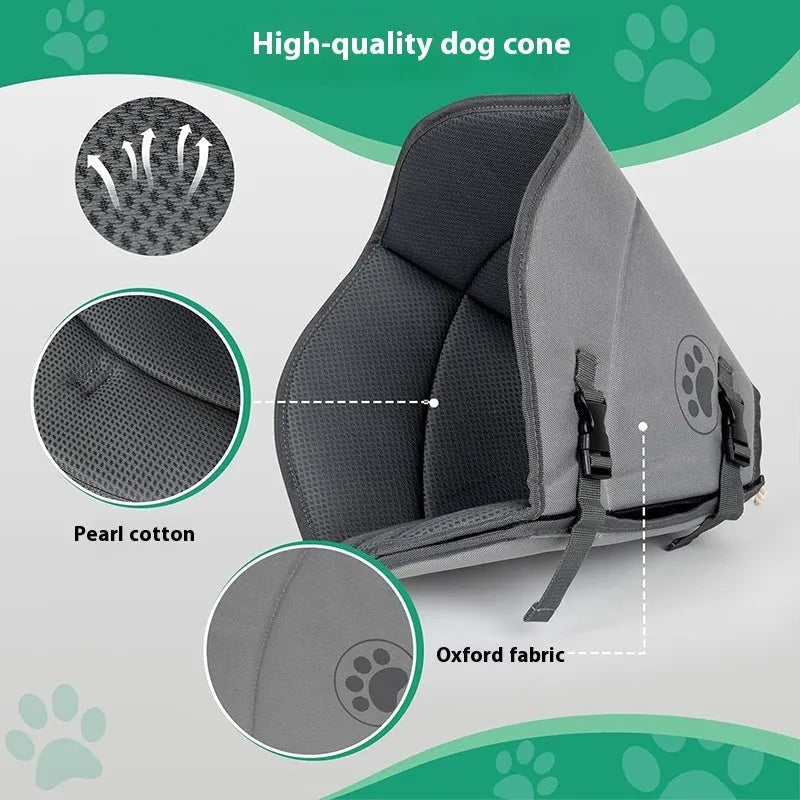 A polyester pet sterilisation collar ring in an adjustable anti-bite design for dogs and cats.