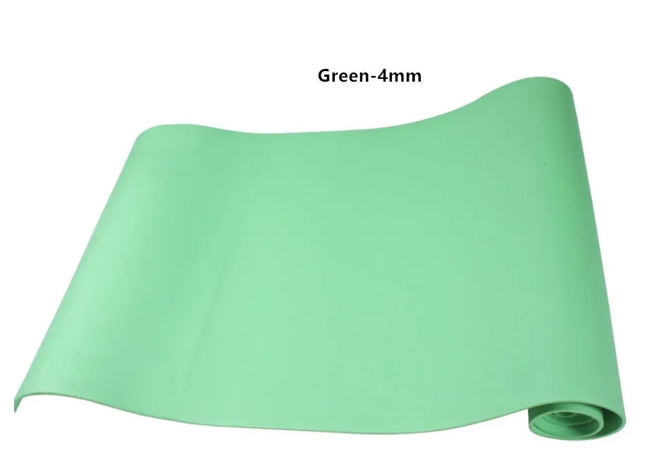 EVA yoga mat in multiple colours showing 4mm and 6mm thickness options for fitness and exercise