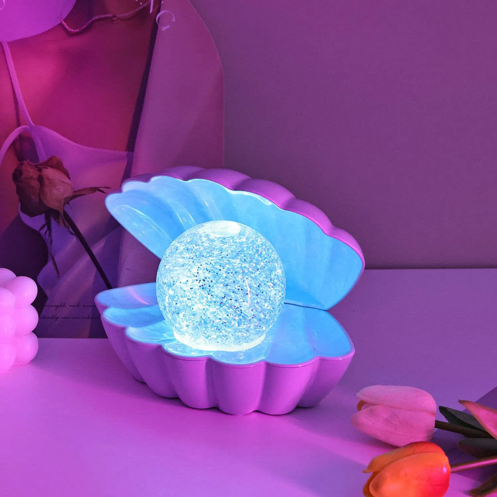 Shell-shaped neon night lamp in 15cm size for bedroom decoration with battery power