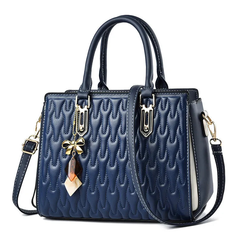 Women's large capacity polyester shoulder messenger bag in street trend style