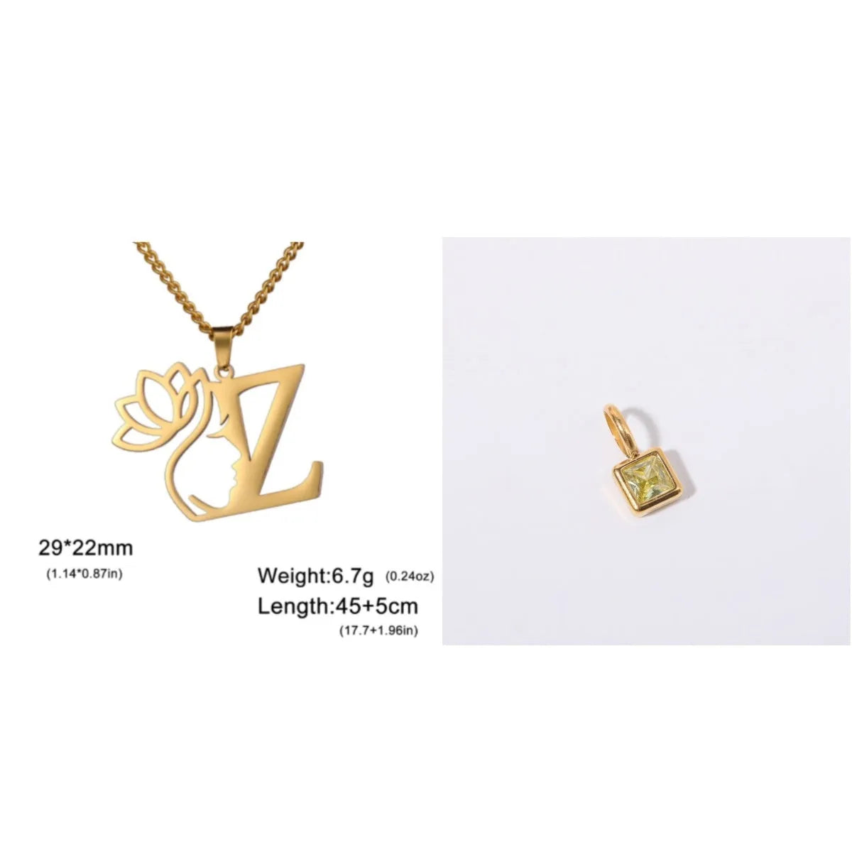 Stainless steel cross chain necklace with electroplated finish and single pendant