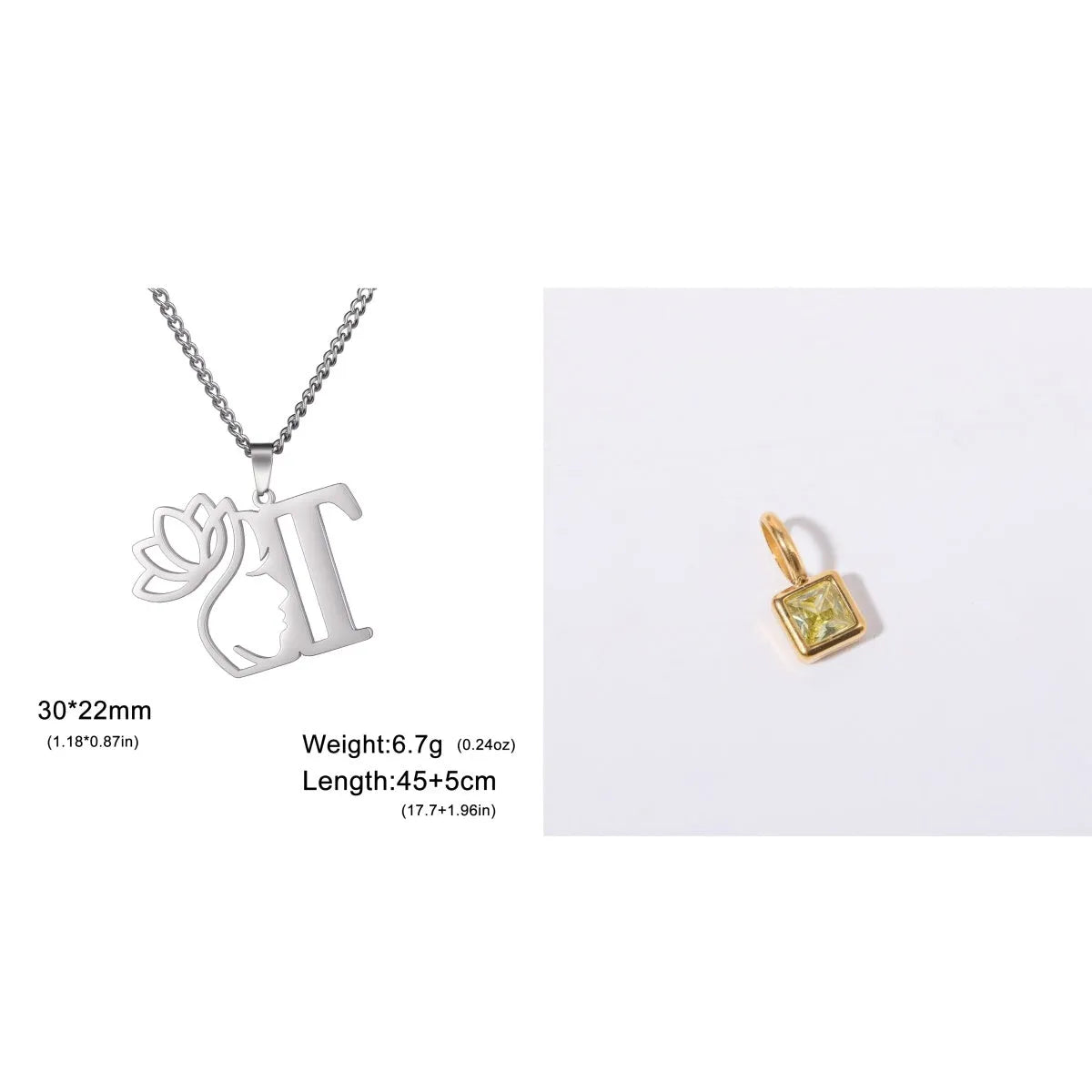 Stainless steel cross chain necklace with electroplated finish and single pendant