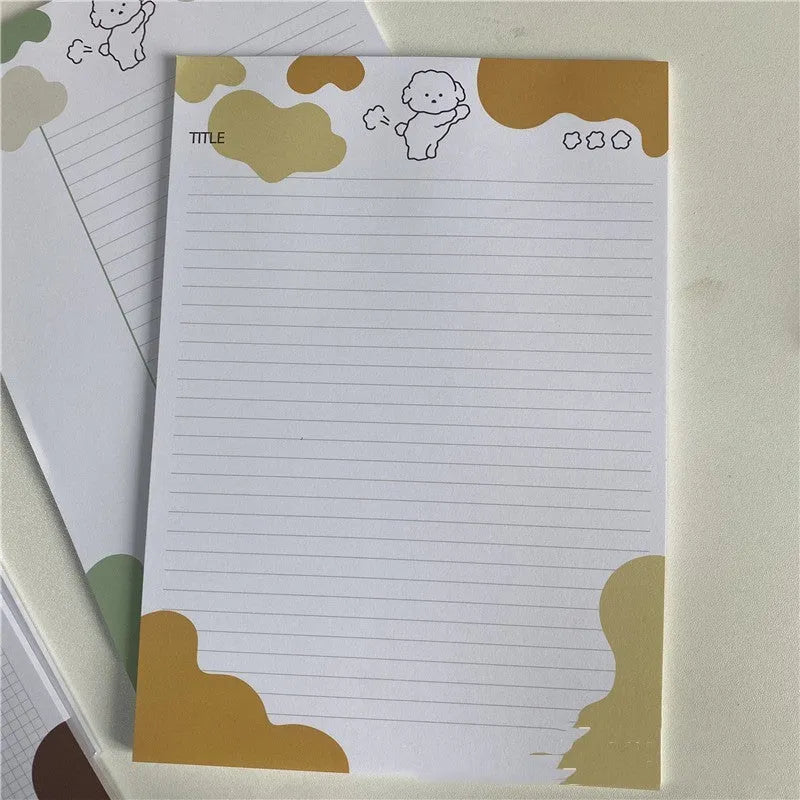 B5 sticky note pad with Wind Marshmallow Dog Korean PP Puppy illustration in pastel colours