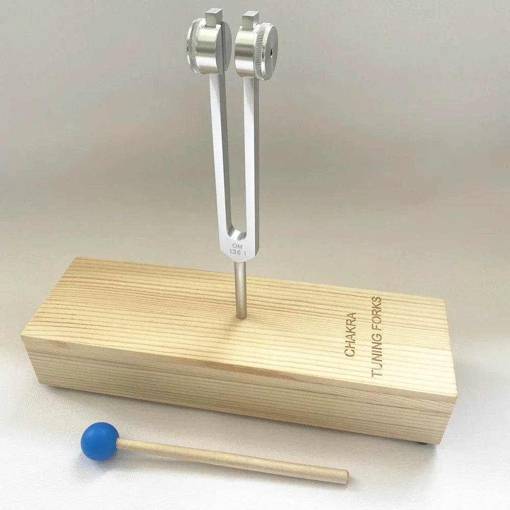 432Hz aluminium alloy tuning fork with portable speaker unit for sound therapy