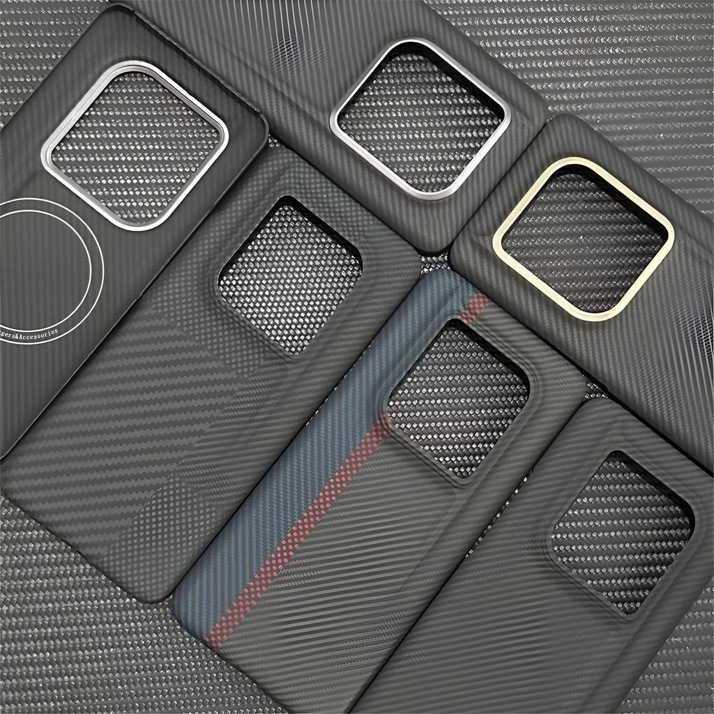 Genuine leather phone case for Honor Magic6 Zhizhen Edition in coarse grain 1500D Crater finish, red colour