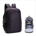Black oxford cloth UAV waterproof backpack showing front view with zipper and multiple pockets