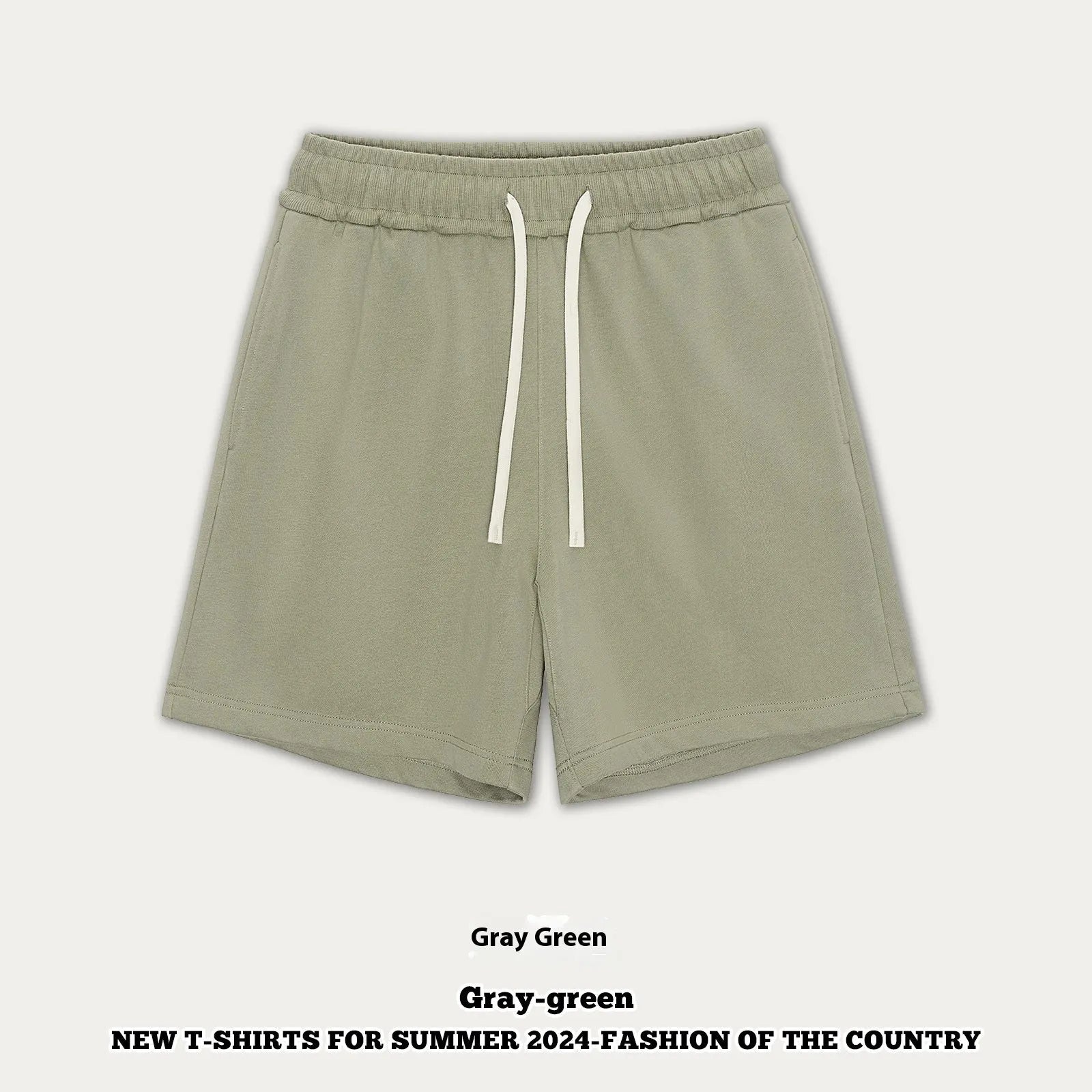 Loose fit cotton denim baby shorts in charcoal grey on a hanger