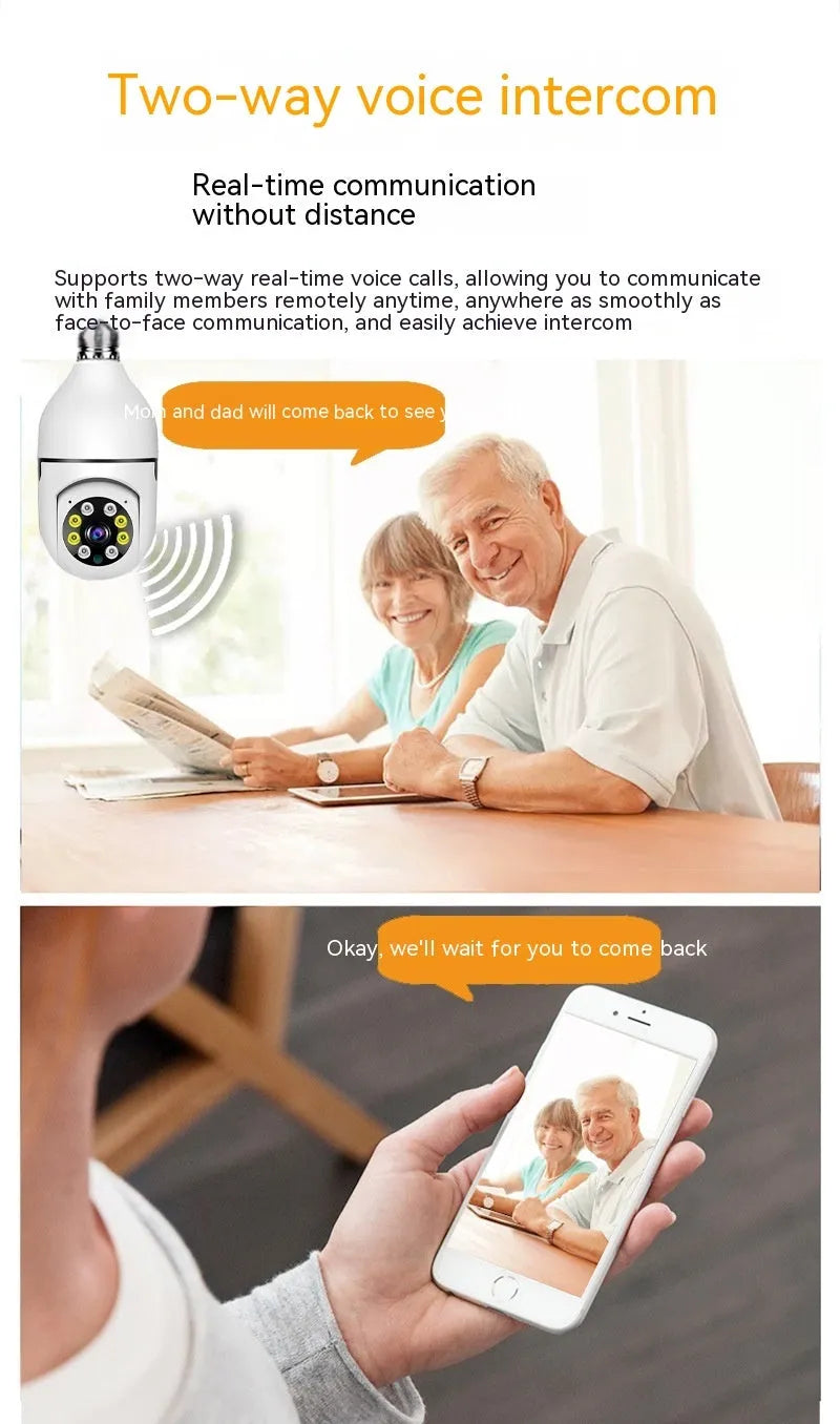 Wireless Wifi bulb security camera for lamp holders with 1080p full colour night vision