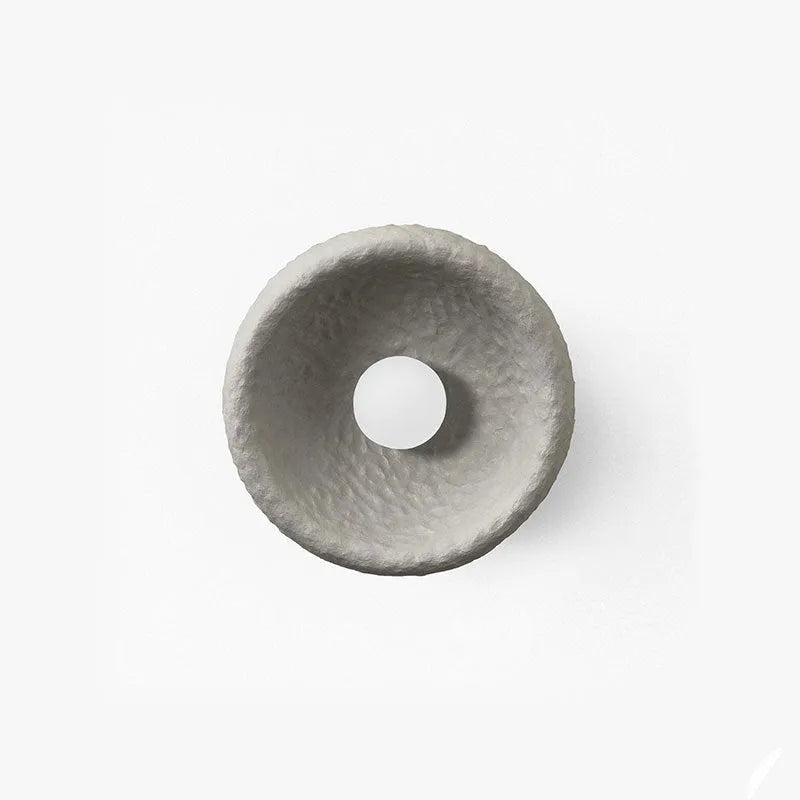 Japanese-style minimalist wall lamp with resin shade in three diameter sizes