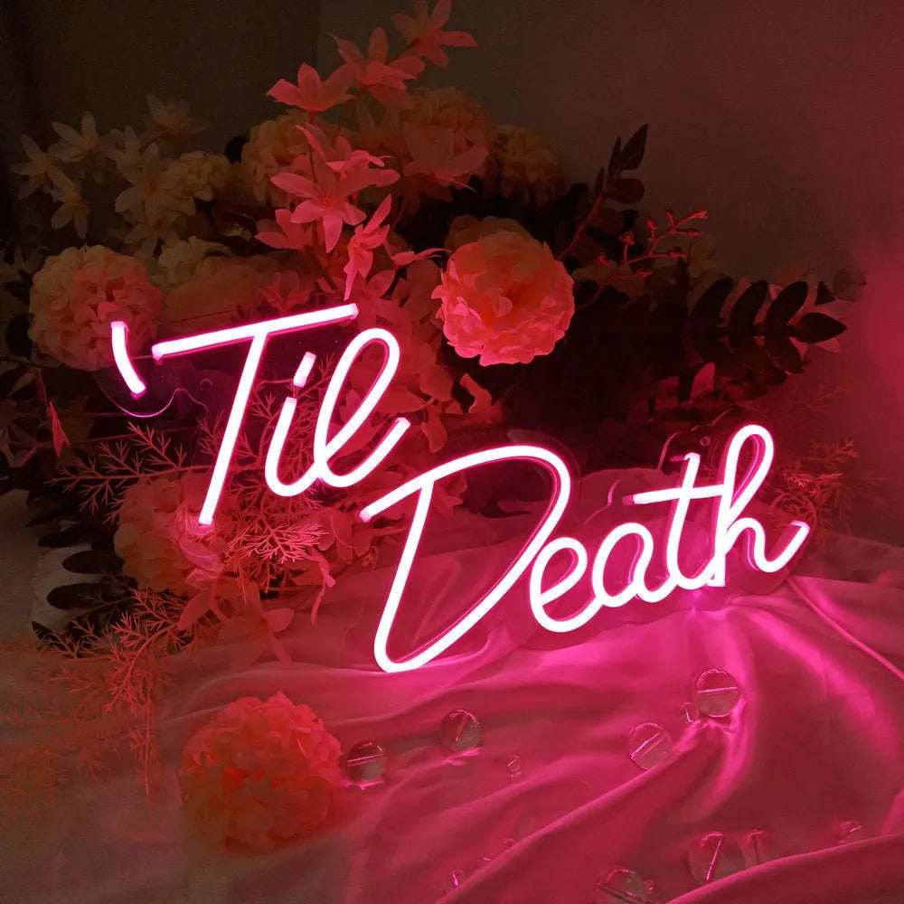 USB-powered dimmable acrylic LED letter-shaped neon light in one of five colour styles.