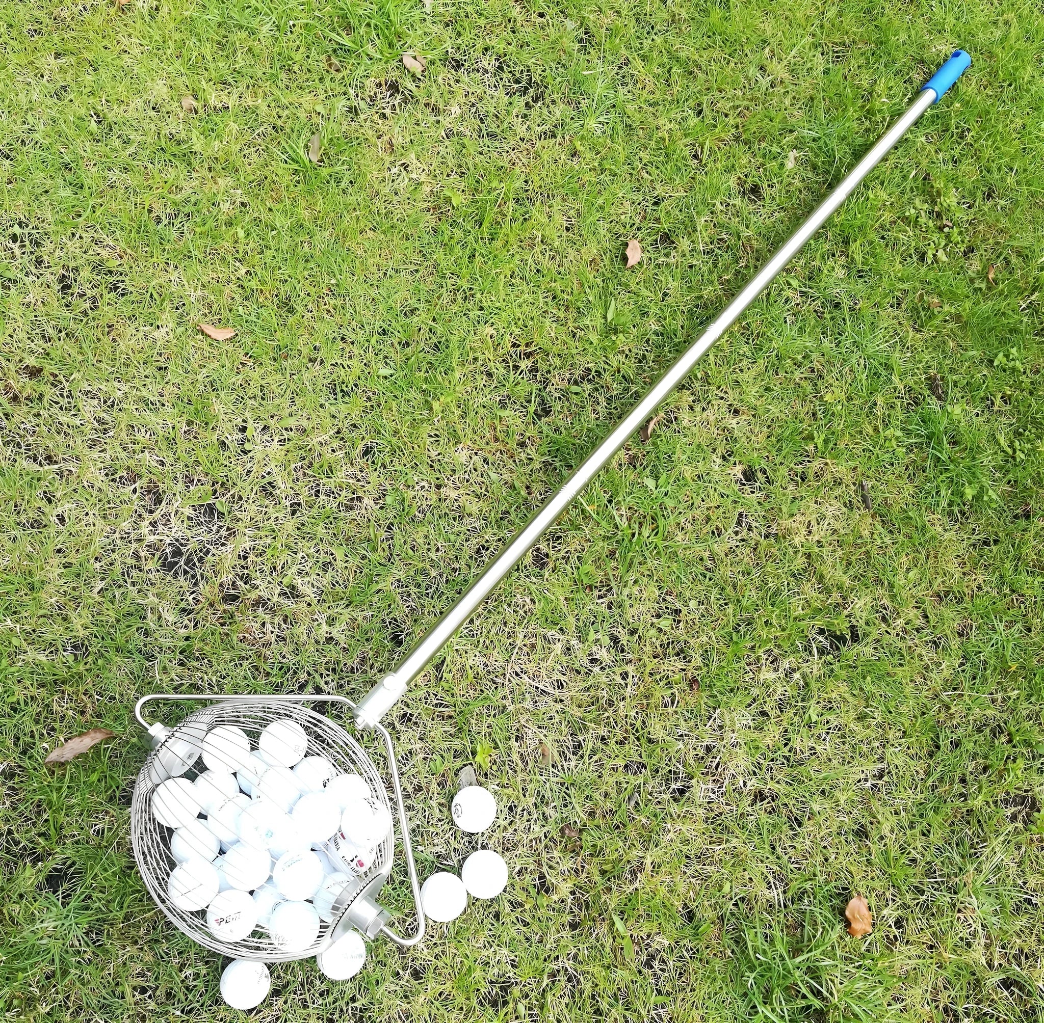 304 stainless steel golf ball picker with metallic finish for collecting practice balls