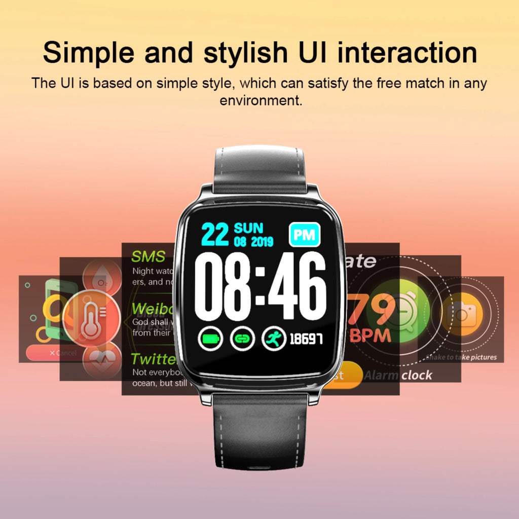 M8 multi-function smart bracelet with touch screen showing heart rate data, on a TPU strap.