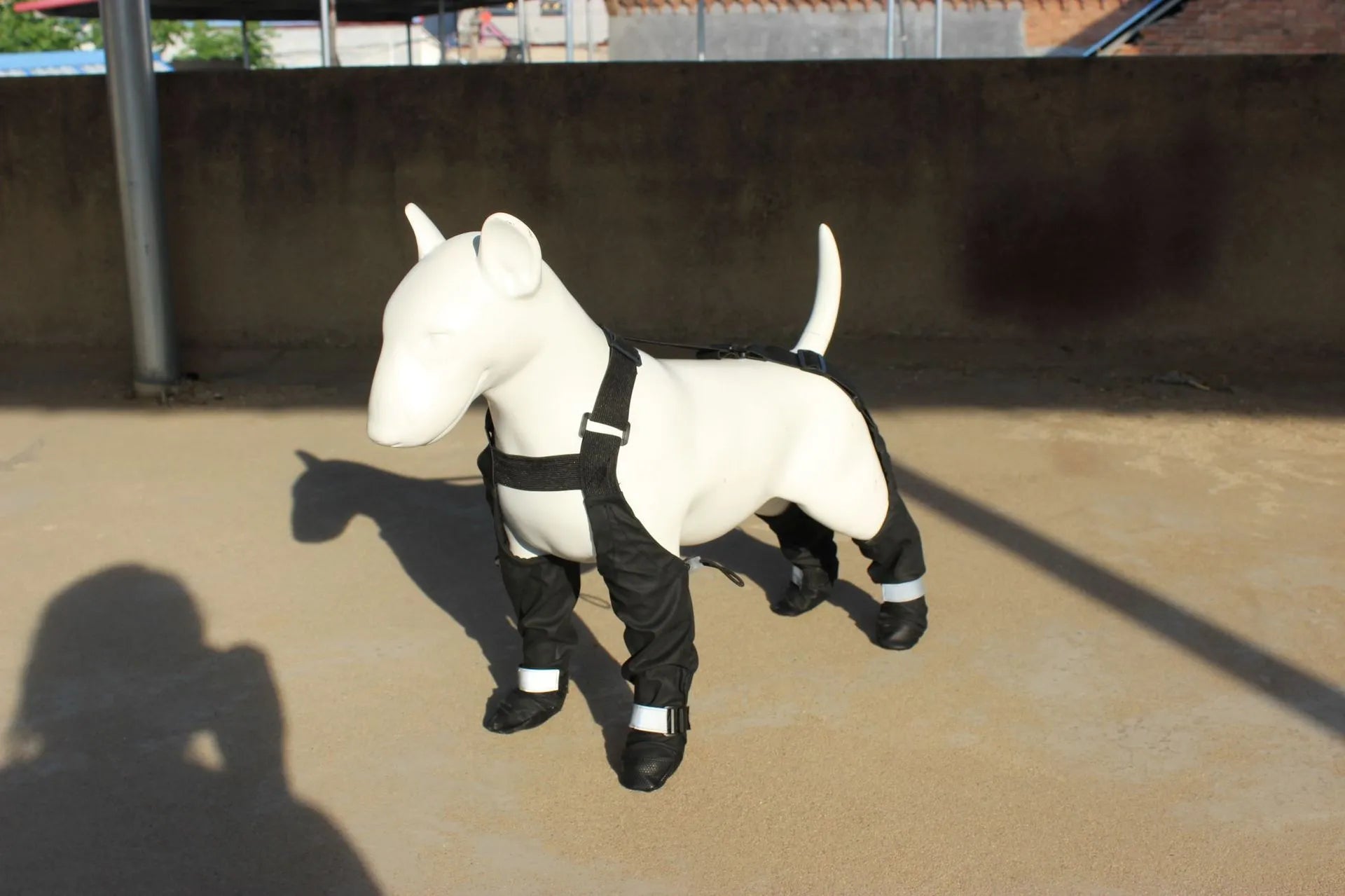 Black waterproof non-slip dog paw protectors available in six sizes