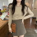 Women's loose fit viscose fibre knitted cardigan in beige colour with long sleeves