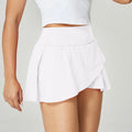 Women's solid colour quick-drying sports shorts with waist-length design