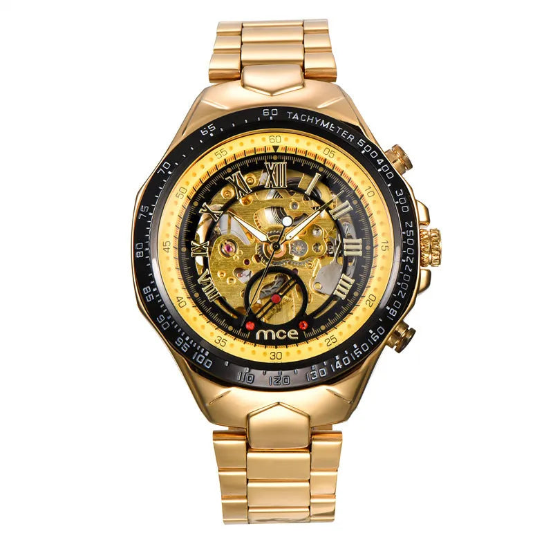 MCE certified explosion-proof automatic mechanical watch with leather strap in four colour options