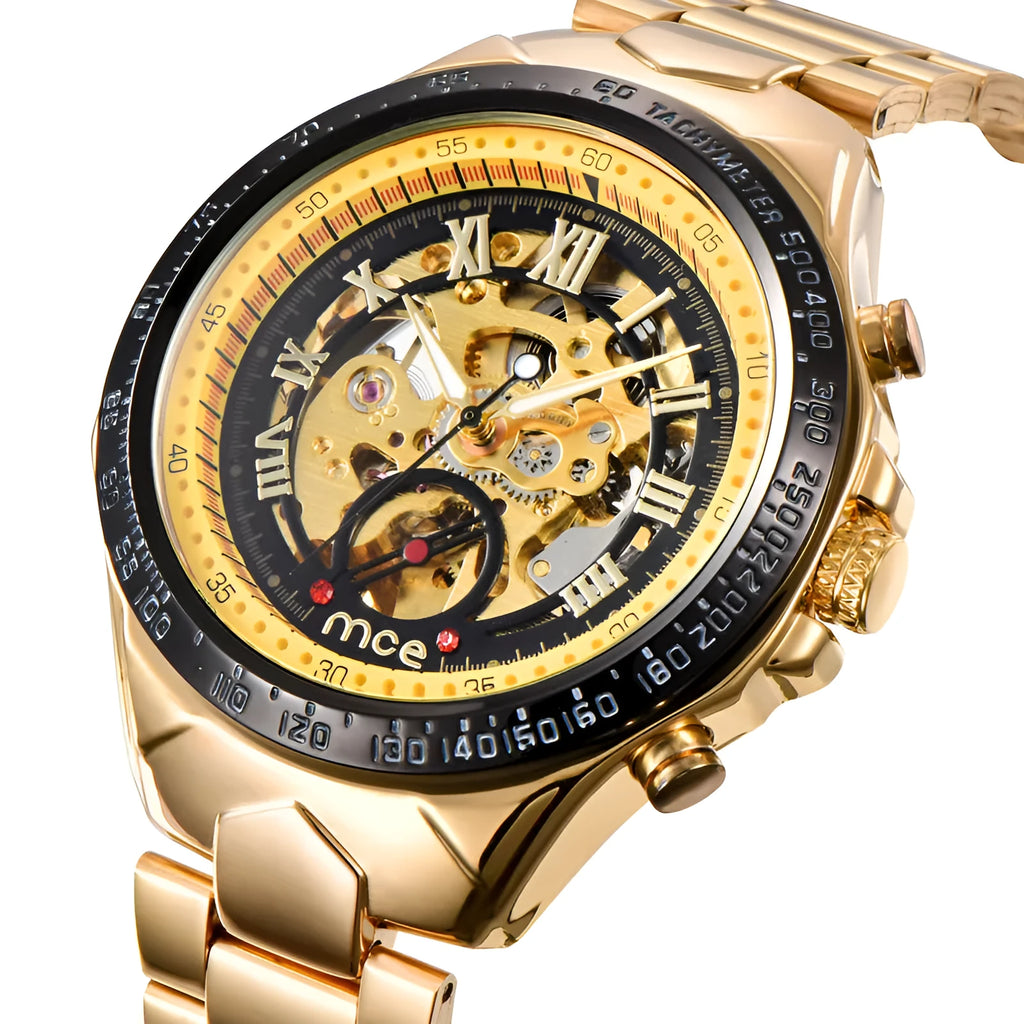 MCE certified explosion-proof automatic mechanical watch with leather strap in four colour options