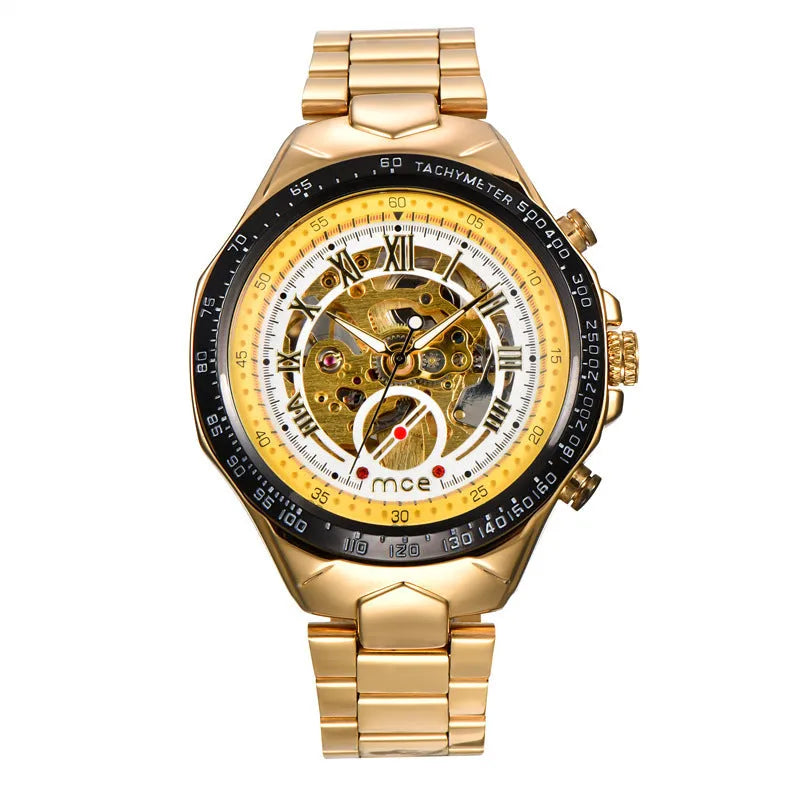 MCE certified explosion-proof automatic mechanical watch with leather strap in four colour options