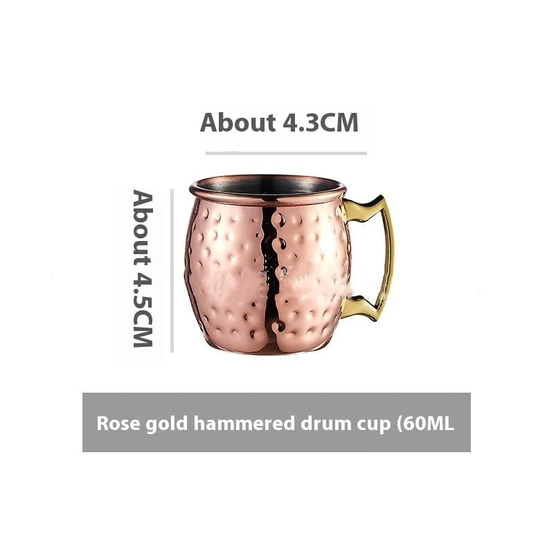 Stainless steel Moscow Mule cocktail glass with copper plating in multiple colour options