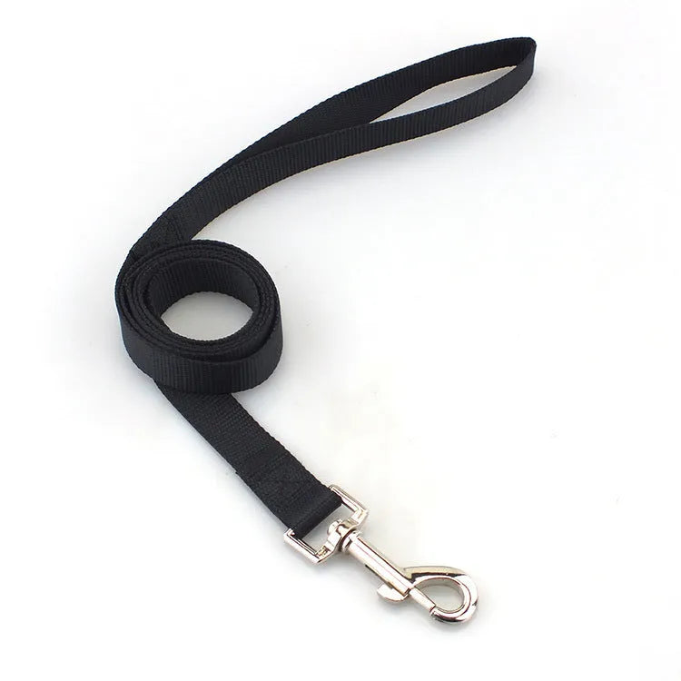 Solid colour dog training rope leash with hand-holding handle in various colour options