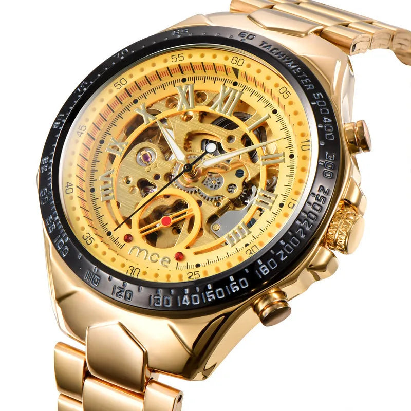 MCE certified explosion-proof automatic mechanical watch with leather strap in four colour options