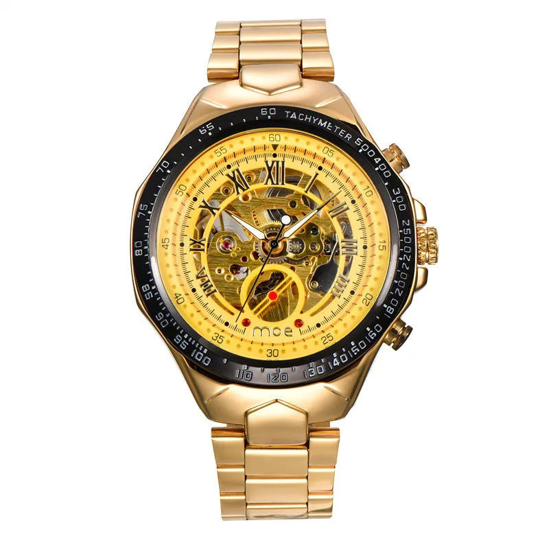 MCE certified explosion-proof automatic mechanical watch with leather strap in four colour options