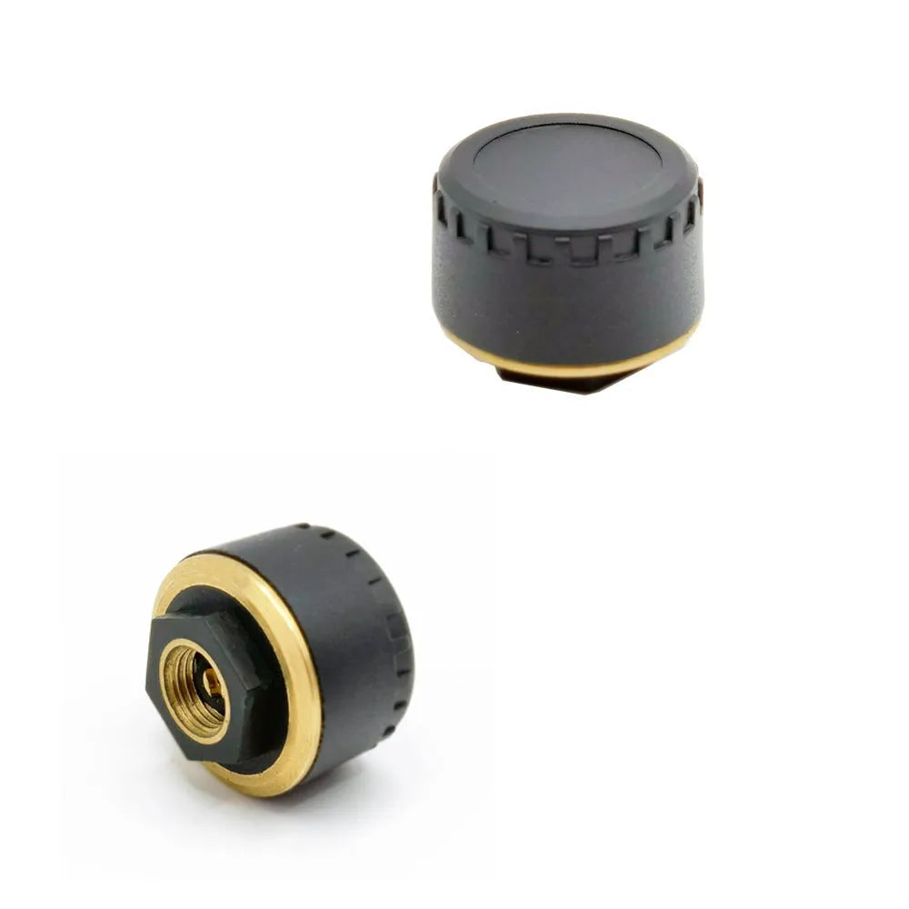 Black Bluetooth tyre pressure monitor sensors for car tyres with mobile phone display