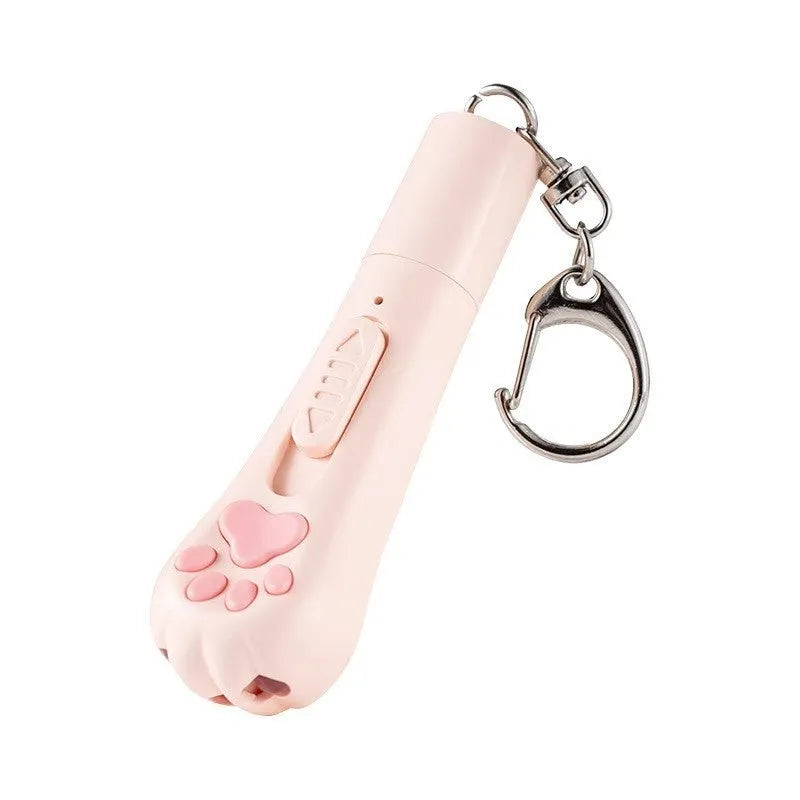 Cat teaser toy with LED light in pink, cream, or blue colour options