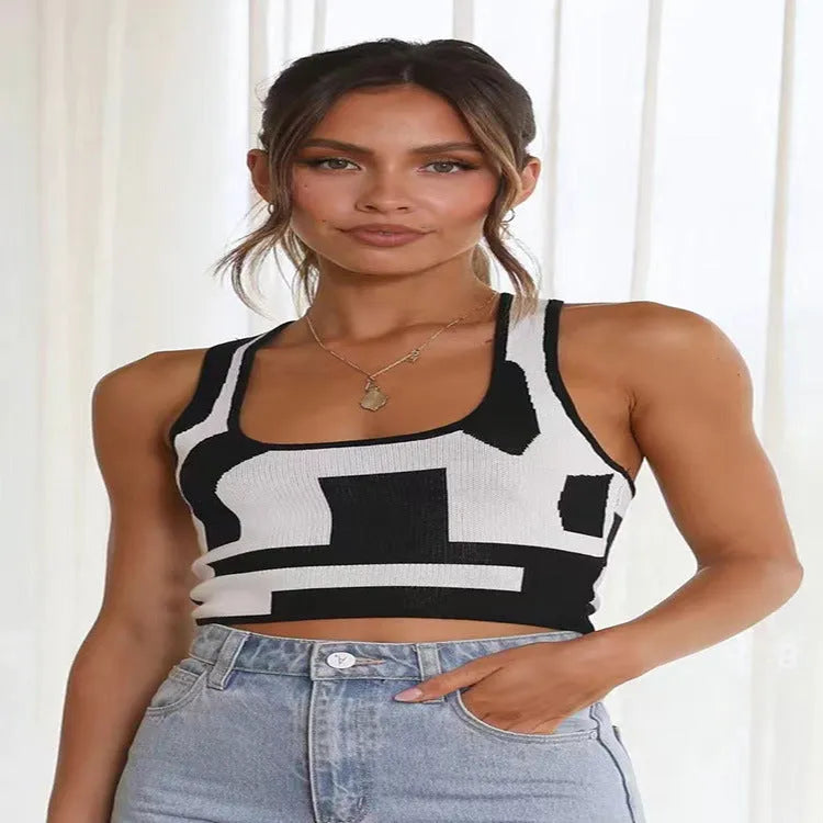 Women's slim-fit U-neck camisole vest in a choice of five colours.