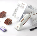 White pet electric hair clipper with ceramic blade for grooming dogs and cats