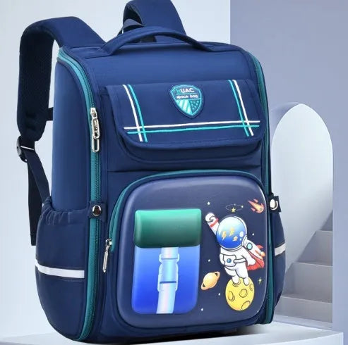 Children's cartoon backpack with spaceman or rabbit design, Oxford cloth material, airpillow straps