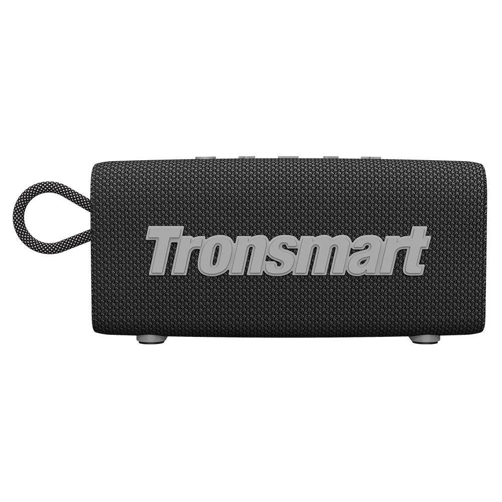 Portable waterproof Bluetooth speaker in multiple colours including black, blue, and camouflage, for outdoor use.