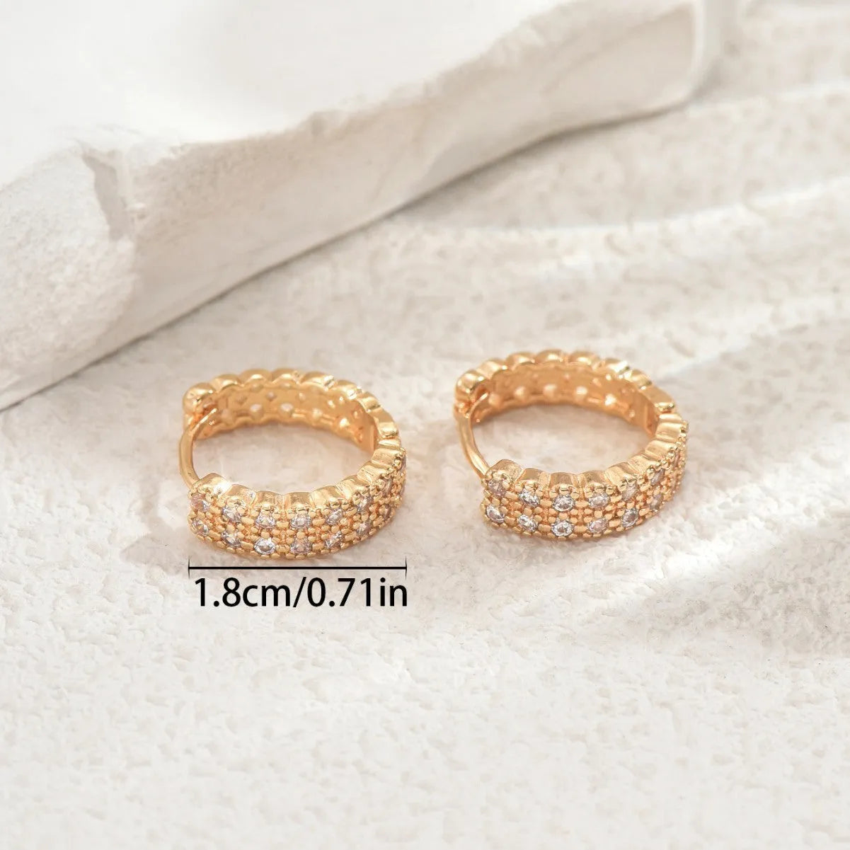 Copper geometry pattern ear studs with round dot ring elements in European American style