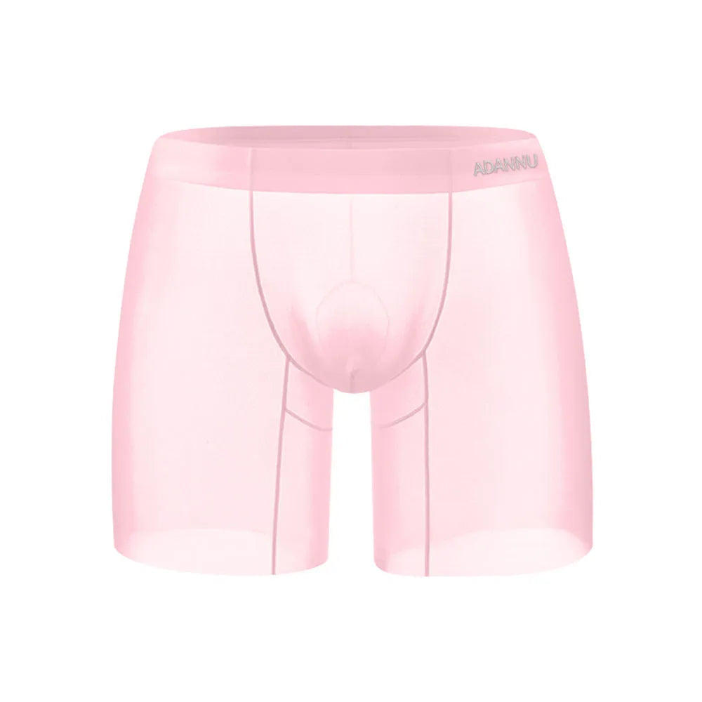 Men's seamless boxers in orange, pink or red colours with low waist design