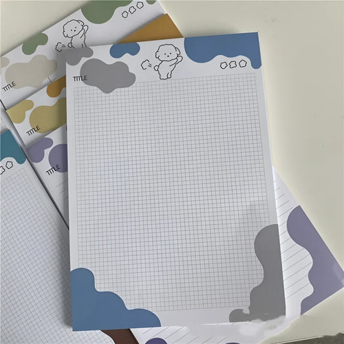 B5 sticky note pad with Wind Marshmallow Dog Korean PP Puppy illustration in pastel colours