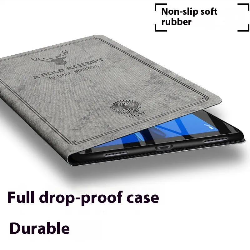 TPU leather clamshell iPad protective case in Brown Elk colour for iPad Pro 11-inch.