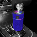 Car mounted air purification humidifier in seven colour options with USB power cable