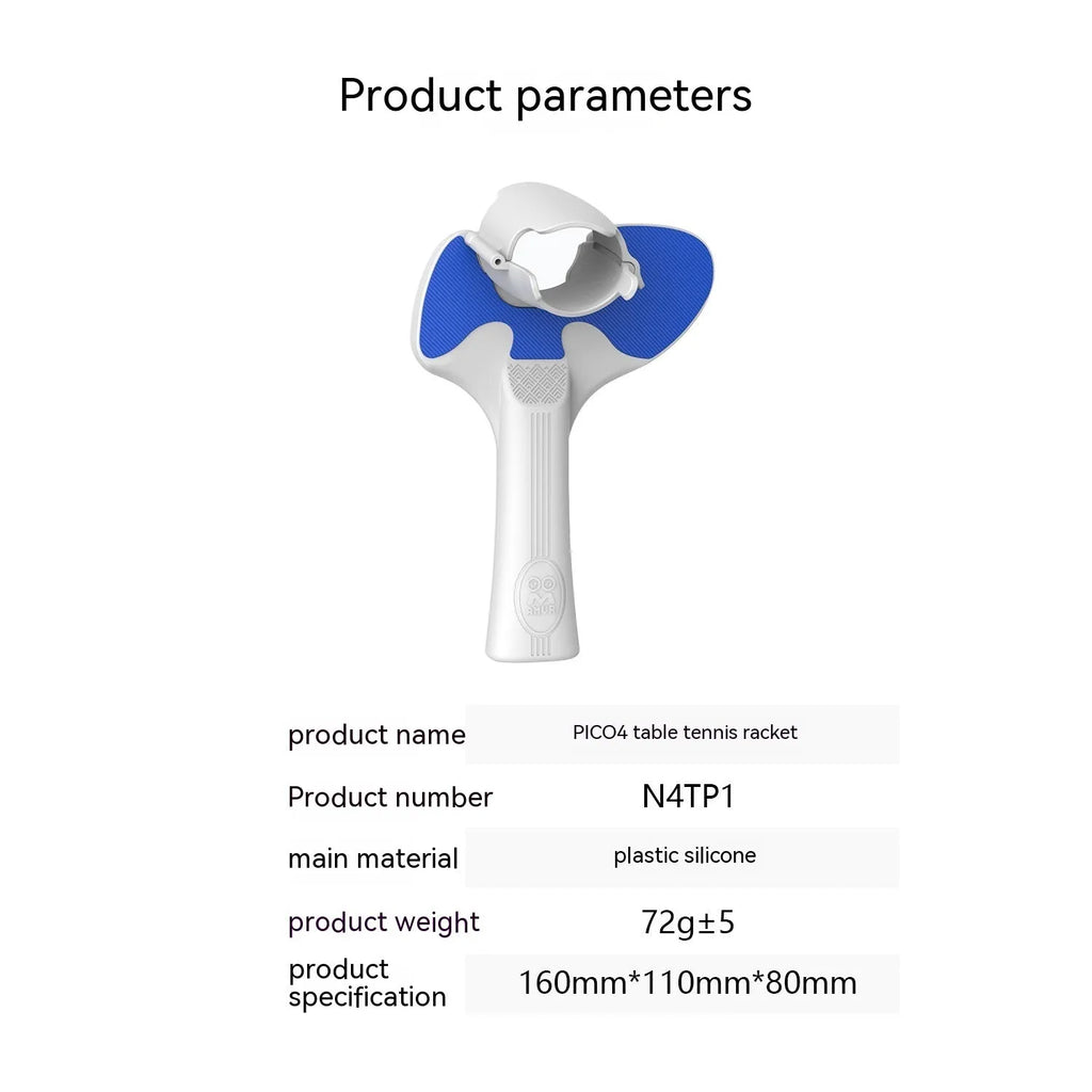 Red and blue silicone handle grips for Pico 4 VR controllers on grey background